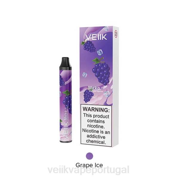 VEIIK Airo Pod Portugal - VEIIK Micko Pie vape descartável 600 baforadas T88T18 gelo de uva