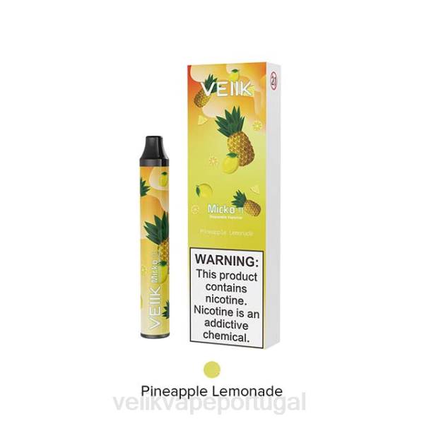 VEIIK Micko Lux Portugal - VEIIK Micko Pie vape descartável 600 baforadas T88T27 limonada de abacaxi