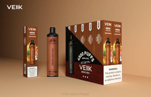 VEIIK Pod Portugal - VEIIK Micko Era 4500 baforadas descartáveis ​​30 mg T88T6 toranja abacaxi