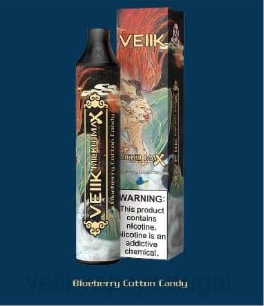 VEIIK Pod Portugal - VEIIK Micko MAX vape descartável 1500 baforadas T88T46 algodão doce de mirtilo