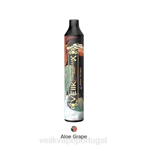 VEIIK Pod Portugal - VEIIK Micko Max vape descartável 1500 baforadas T88T16 uva aloe