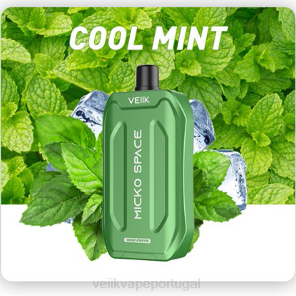VEIIK Pod Portugal - VEIIK Micko Space vape descartável 7000 baforadas T88T36 menta refrescante