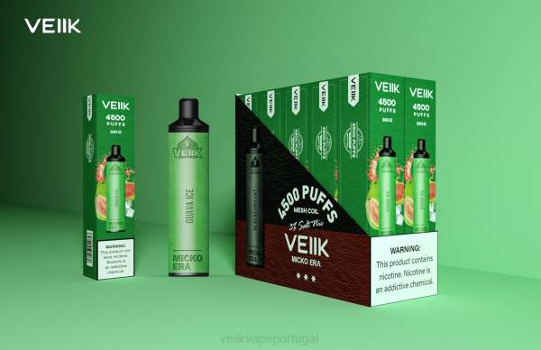 VEIIK Vape Lisbon - VEIIK Micko Era 4500 baforadas descartáveis ​​30 mg T88T2 gelo de goiaba