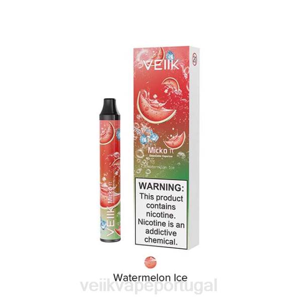 VEIIK Vape Portugal - VEIIK Micko Pie vape descartável 600 baforadas T88T21 gelo de melancia