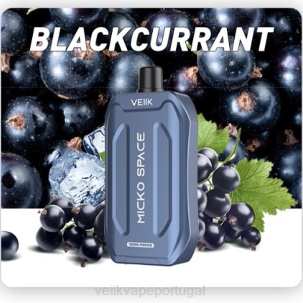 VEIIK Vape Portugal - VEIIK Micko Space vape descartável 7000 baforadas T88T41 groselha preta