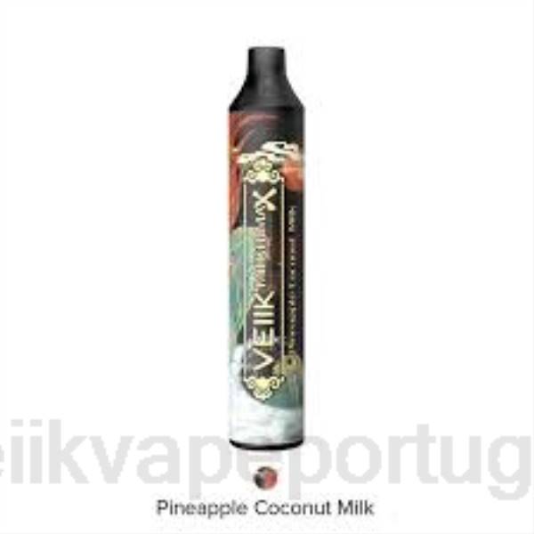 VEIIK Vape Review - VEIIK Micko MAX vape descartável 1500 baforadas T88T44 leite de coco abacaxi