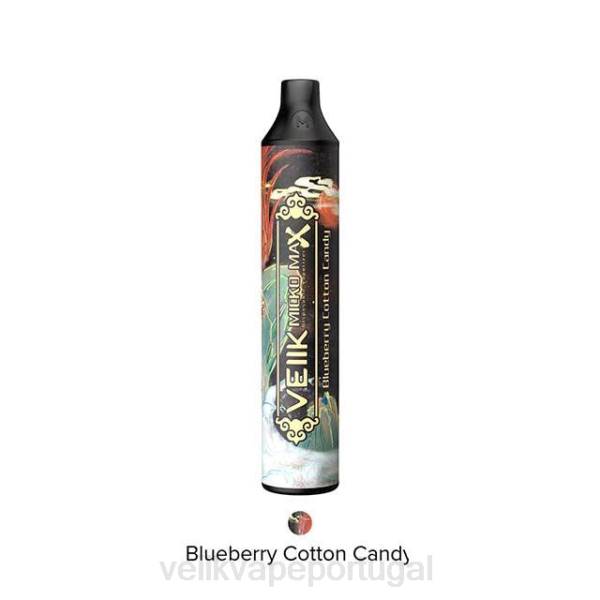 VEIIK Vape Review - VEIIK Micko Max vape descartável 1500 baforadas T88T14 algodão doce de mirtilo