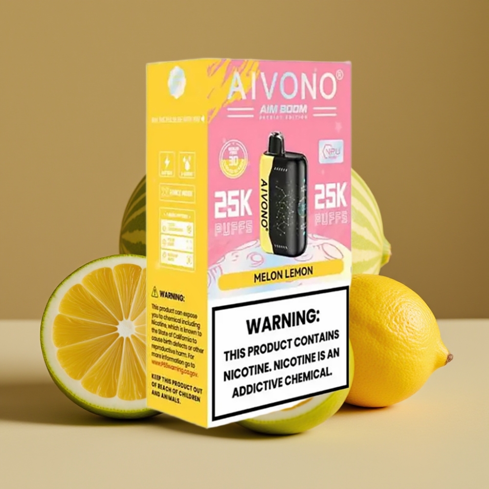 Aivono AIM BOOM 25000 Puffs 0-5% Nicotina 28ml Melão Limão