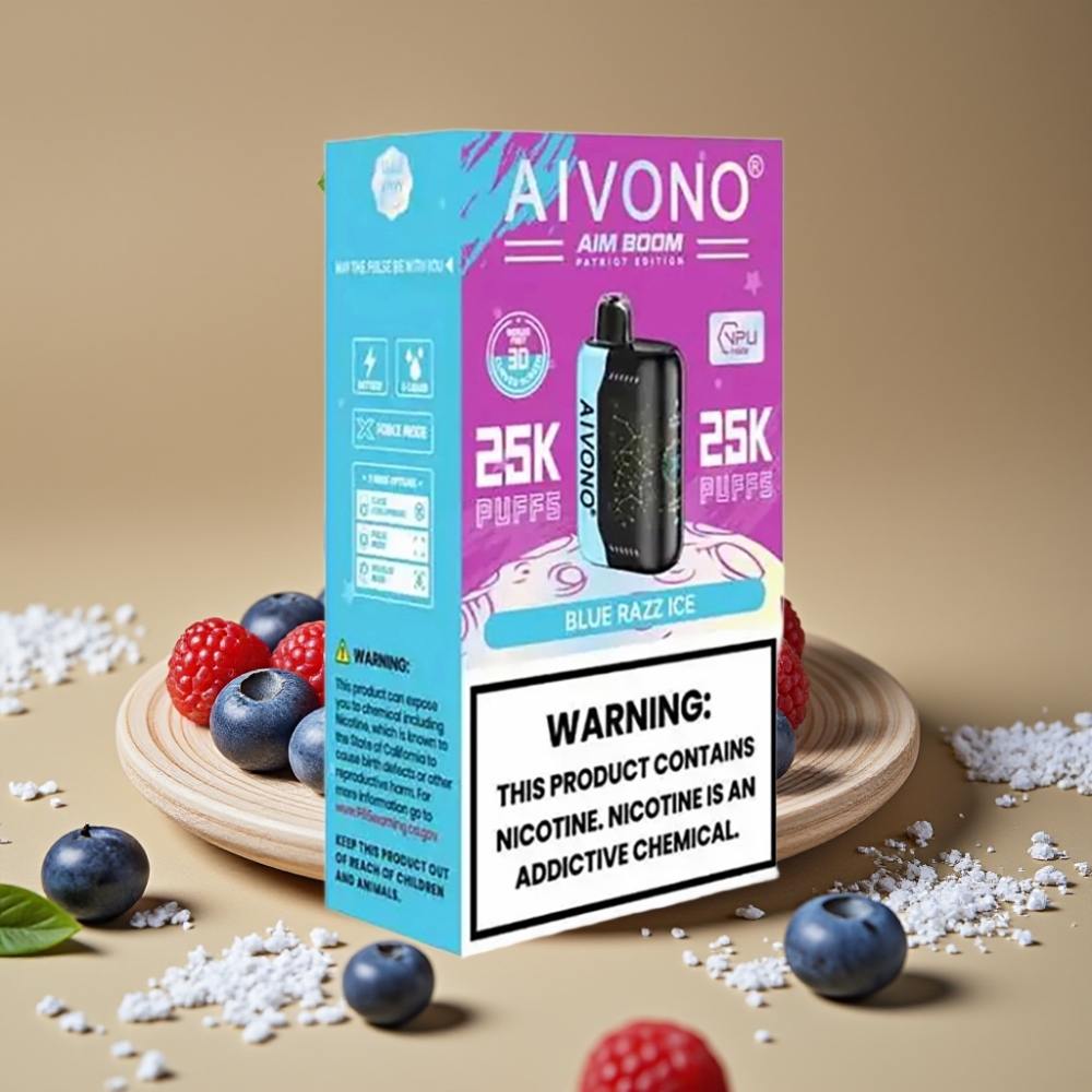 Aivono AIM BOOM 25000 Puffs 28ml 5% Nicotina Blue Razz Ice Descartável