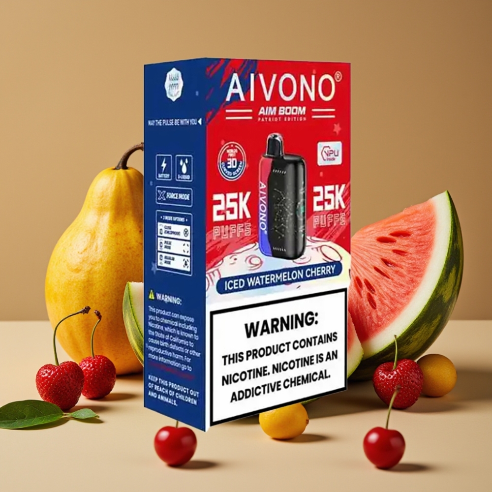 Aivono AIM BOOM 25000 Puffs 28ml 650mAh Tipo C Sabor Melancia Cereja Gelo