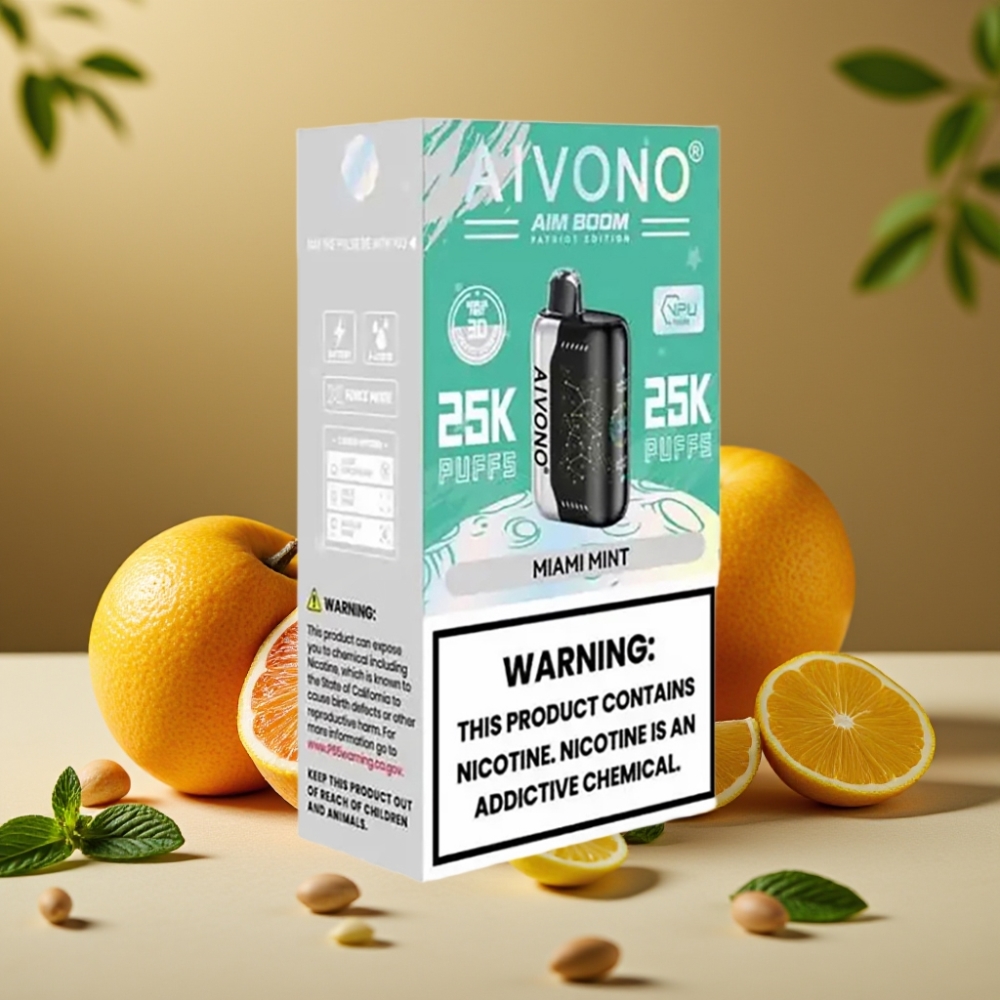 Aivono Aim Boom 25000 Puffs 0%-5% Nicotina 28ml Menta Miami 650mAh
