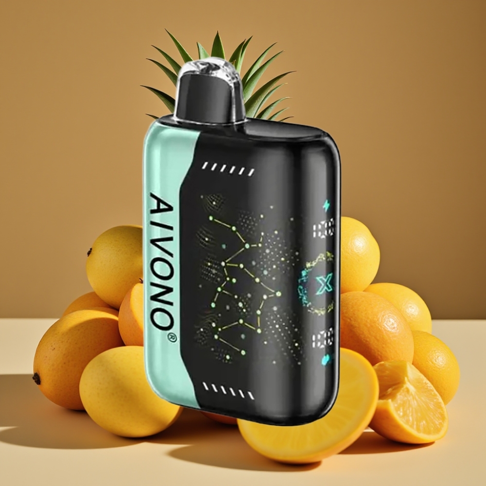 Aivono Aim Boom 25000 Puffs Descartável Sabor Manga Abacaxi Azedo - 0% a 5% Nicotina, 28ml, 650mAh, Tipo-C