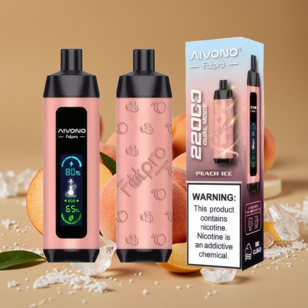 Aivono AIM FATPRO 22000 Puffs 28ml Pêssego Gelo 5% Nicotina 600mAh