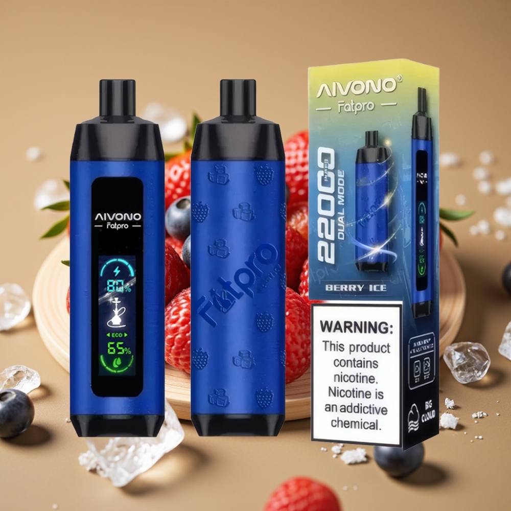 Aivono AIM FATPRO 22000 Puffs 28ml Sabores 10 Nicotina 0%-5% 600mAh Rechargeável Gelado de Frutas Vermelhas