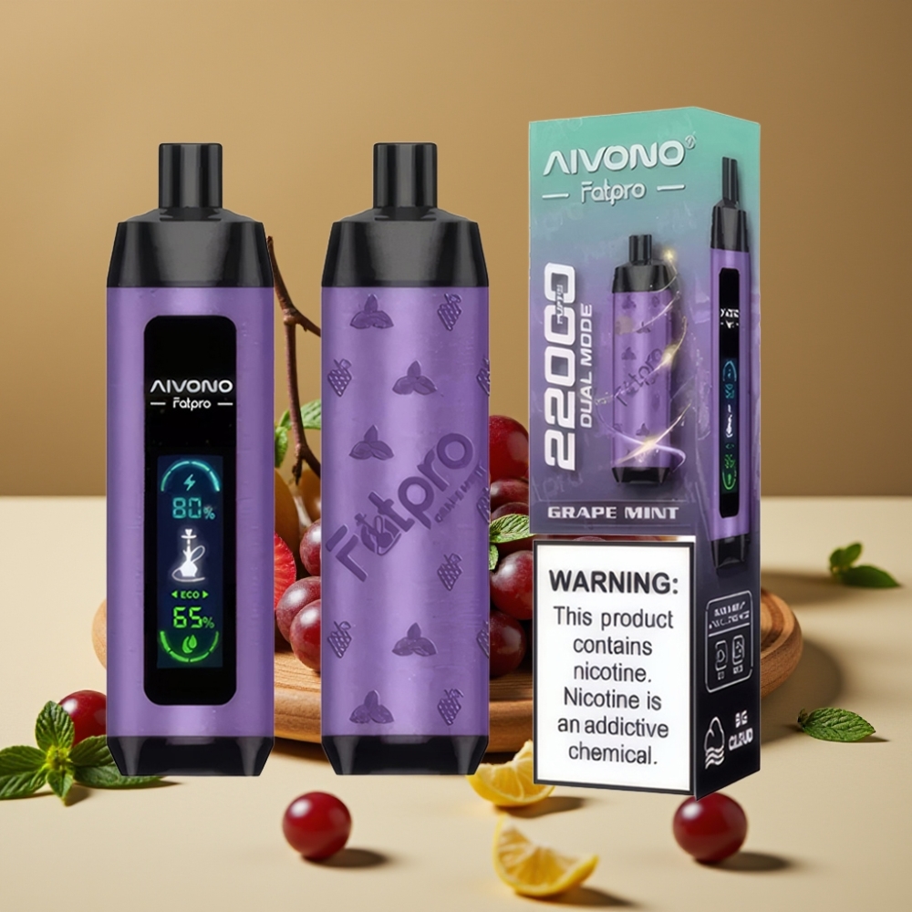 Aivono AIM FATPRO 22000 Puffs 28ml Uva Hortelã 5% Nicotina 600mAh Eco/Boost