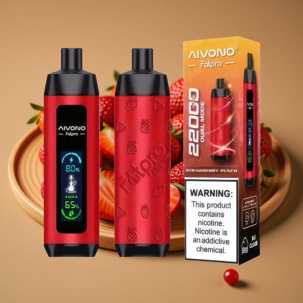 Aivono Aim Fatpro 22000 Puffs Sabor Morango Punch - 28ml E-líquido - 0,6 ohm - 600mAh
