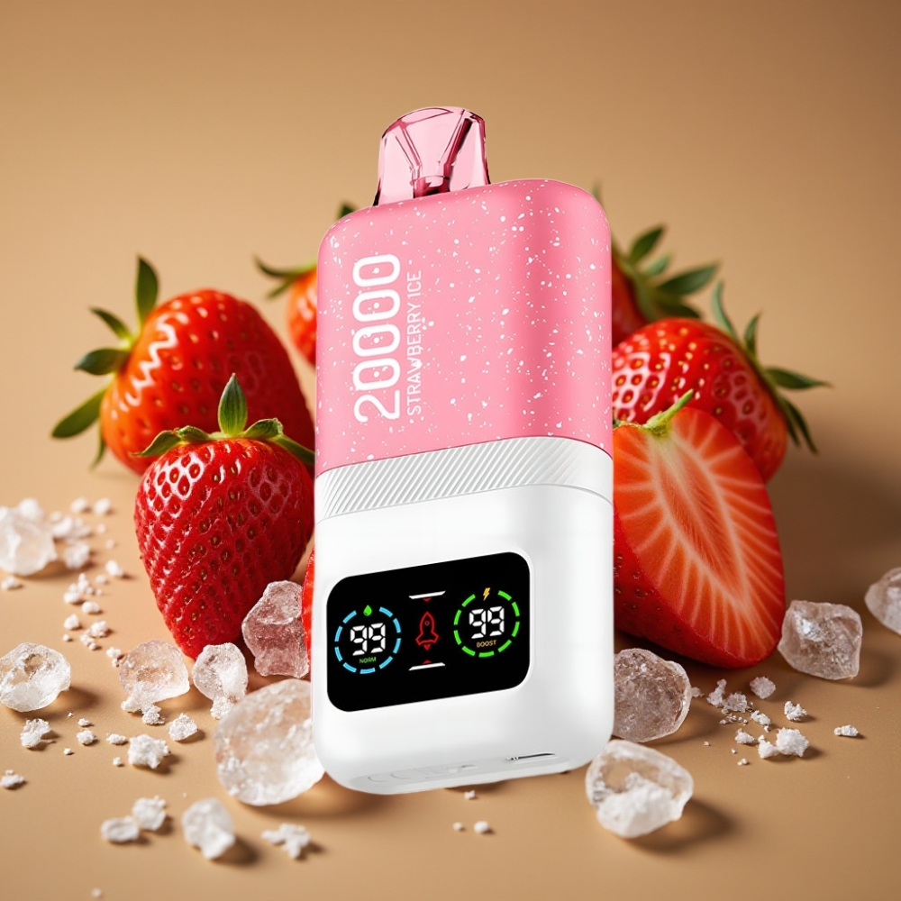 Aivono AIM MAGIC 20000 Puffs com 26ml de E-líquido, Bobina Dupla Mesh e Sabor Morango Gelado