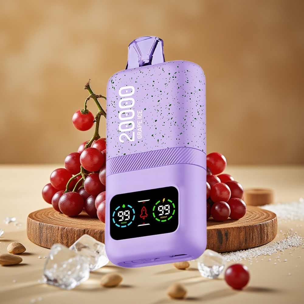 Aivono AIM MAGIC 20000 Puffs com 26ml de E-líquido, Bobinas Duplas Mesh, Bateria 600mAh e Sabor Uva Gelo