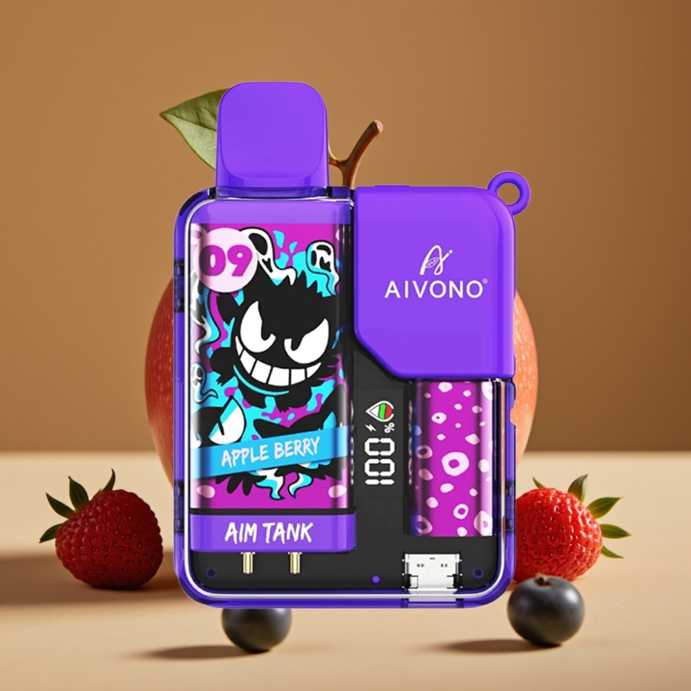 Aivono AIM-TANK 9500 Puffs 18ml 650mAh Tela LCD Maçã e Frutas Vermelhas