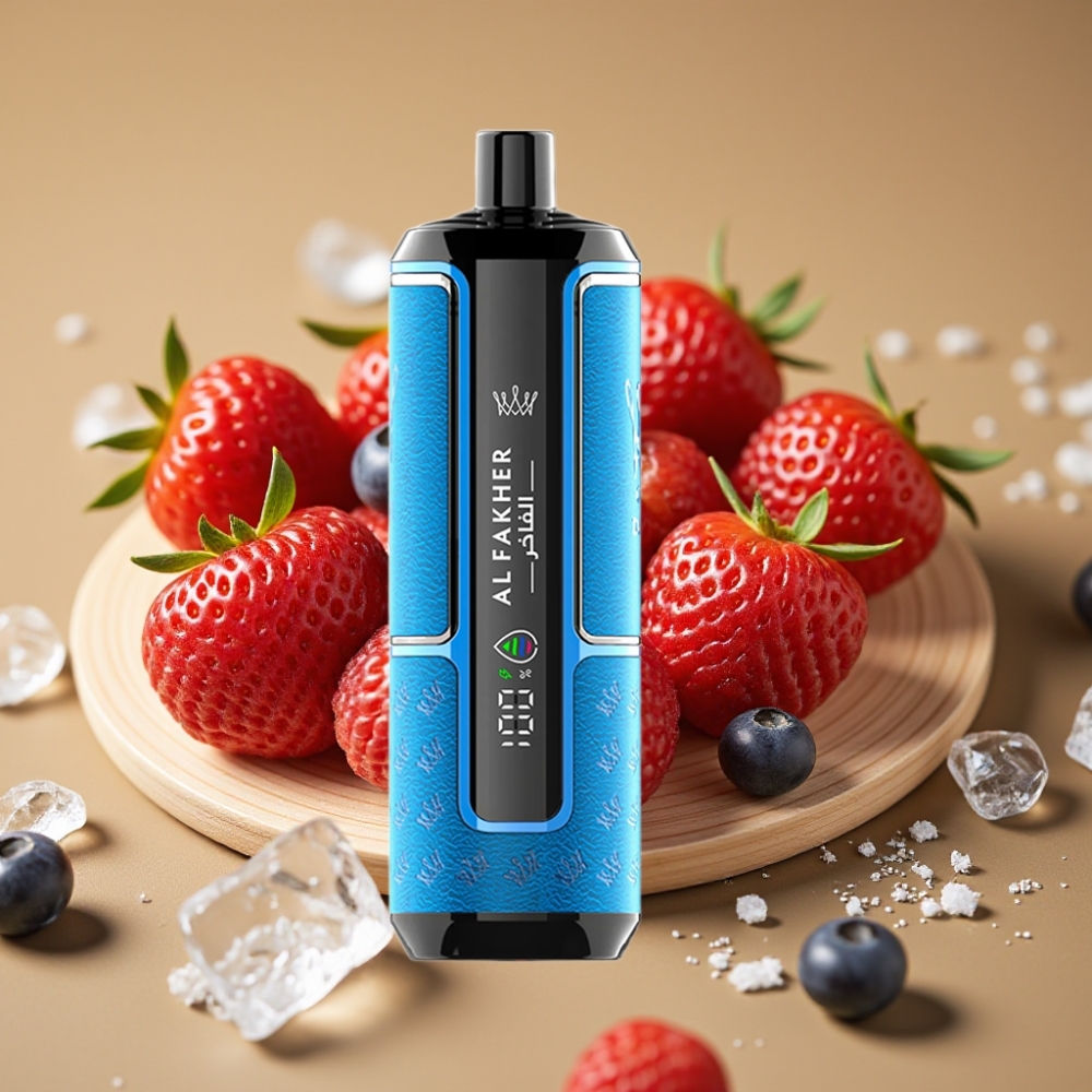 Al Fakher Crown Bar 15K Hypermax Descartável - 22ml, 15.000 Tragos, Gelo com Frutas Vermelhas