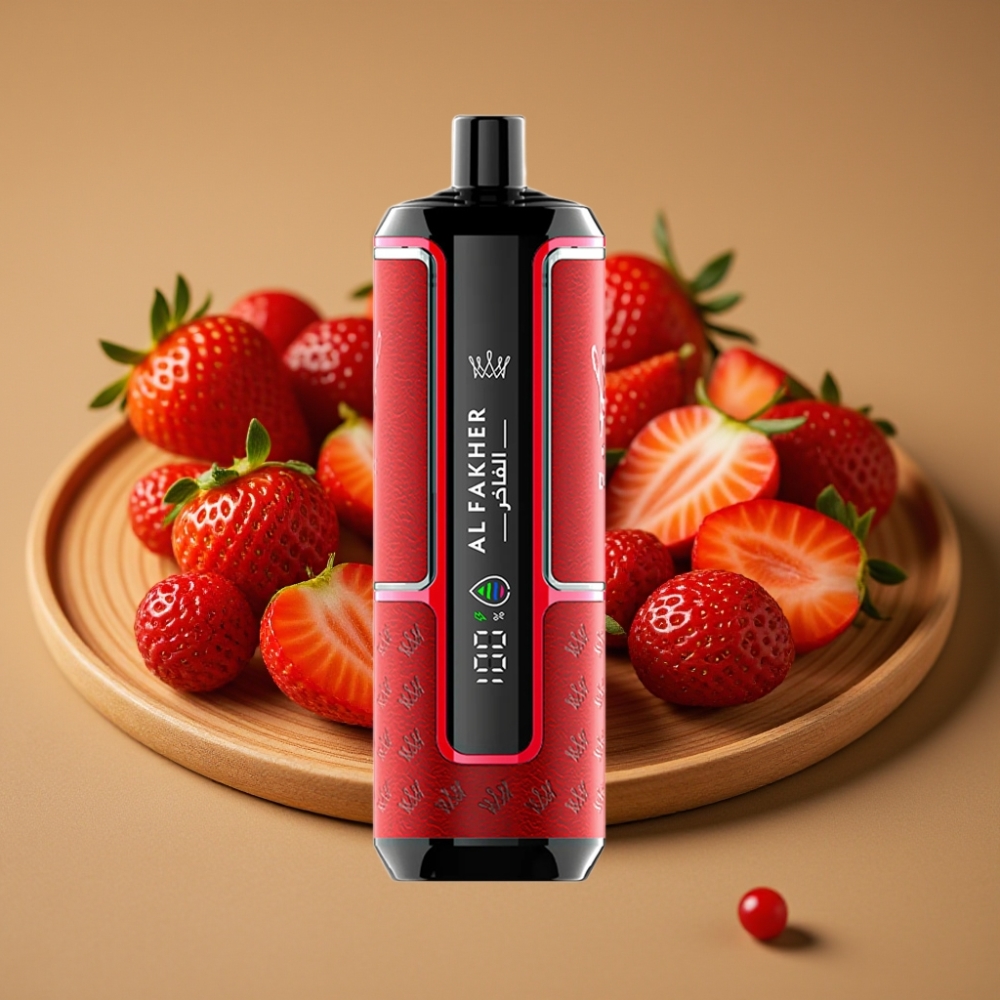 Al Fakher Crown Bar 15K Hypermax Recarregável - 22ml, 15.000 Tragos, Sabor Morango Punch