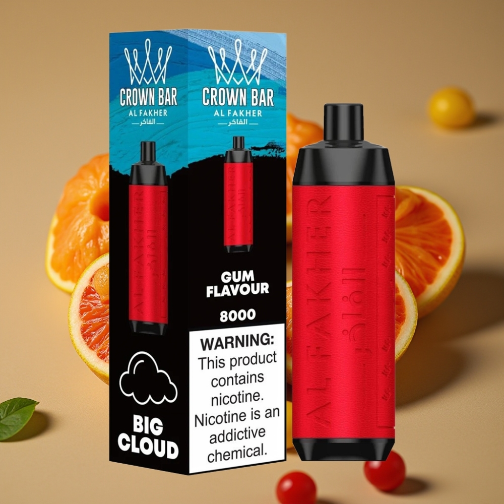 Al Fakher Crown Bar 8000 Cristal Vape Descartável Sabor Chiclete - 18ml, 5mg, 8000 Tragadas