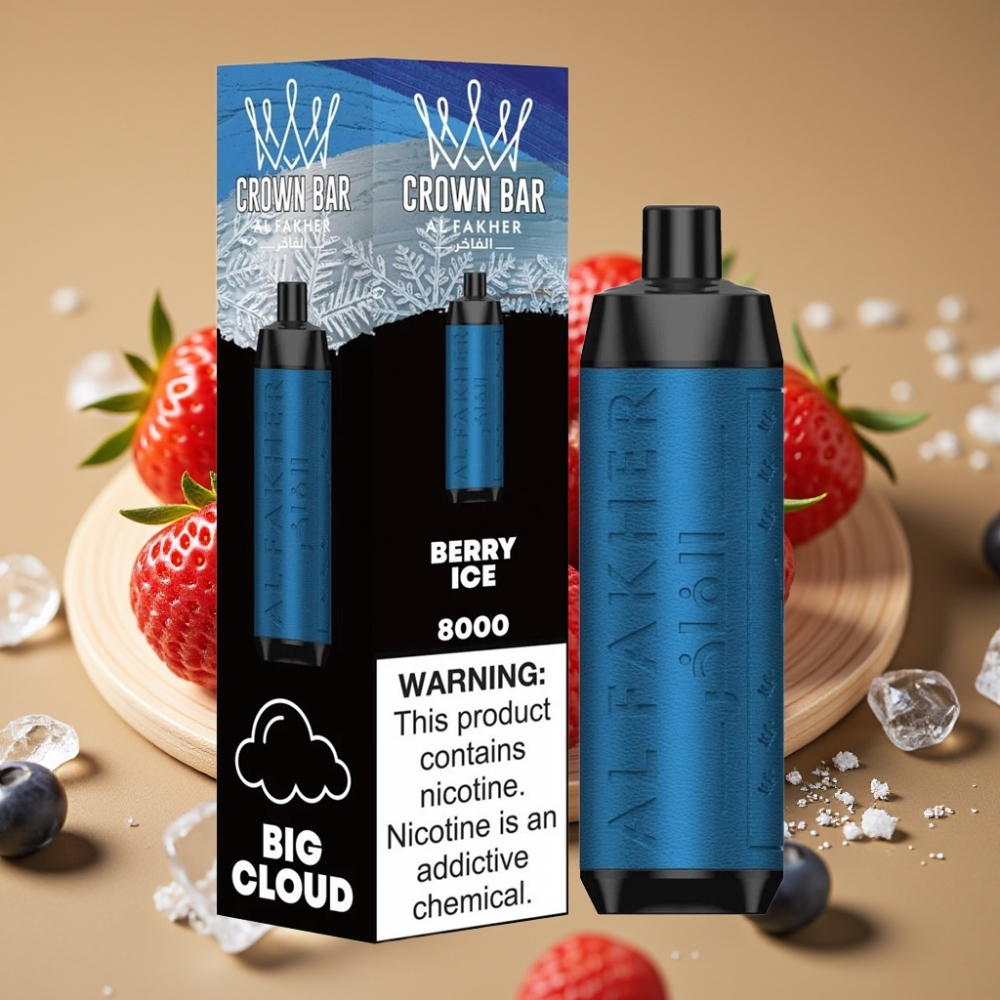 Al Fakher Crown Bar 8000 Crystal Disposable Vape Berry Ice - 600mAh, 18ml, 5mg, 8000 Puffs