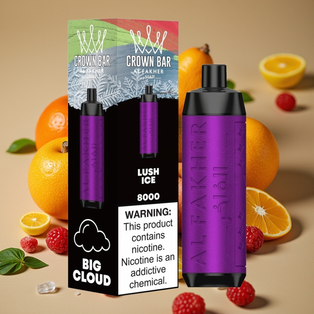 Al Fakher Crown Bar 8000 Crystal Disposable Vape Gelo Luxuriante - 18ml, 5mg, 8000 Puffs
