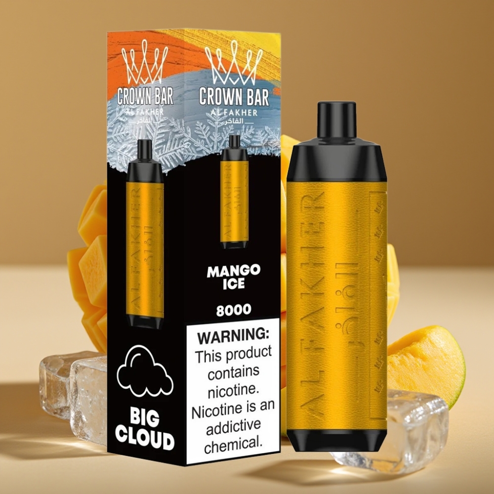 Al Fakher Crown Bar 8000 Crystal Disposable Vape Manga Gelo - 18ml, 5mg, 8000 Puffs