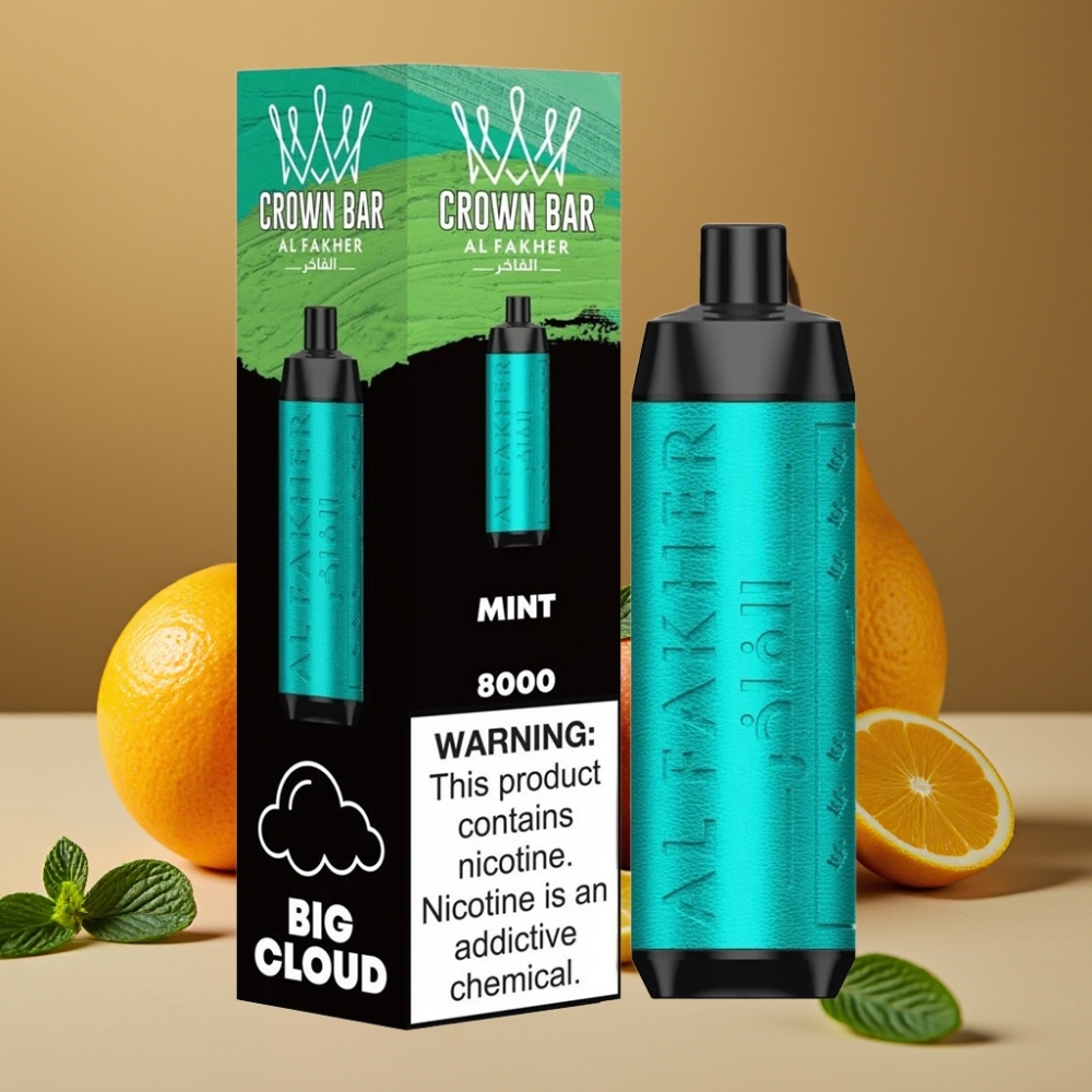Al Fakher Crown Bar 8000 Crystal Disposable Vape Menta - 18ml, 5mg, 8000 Puffs