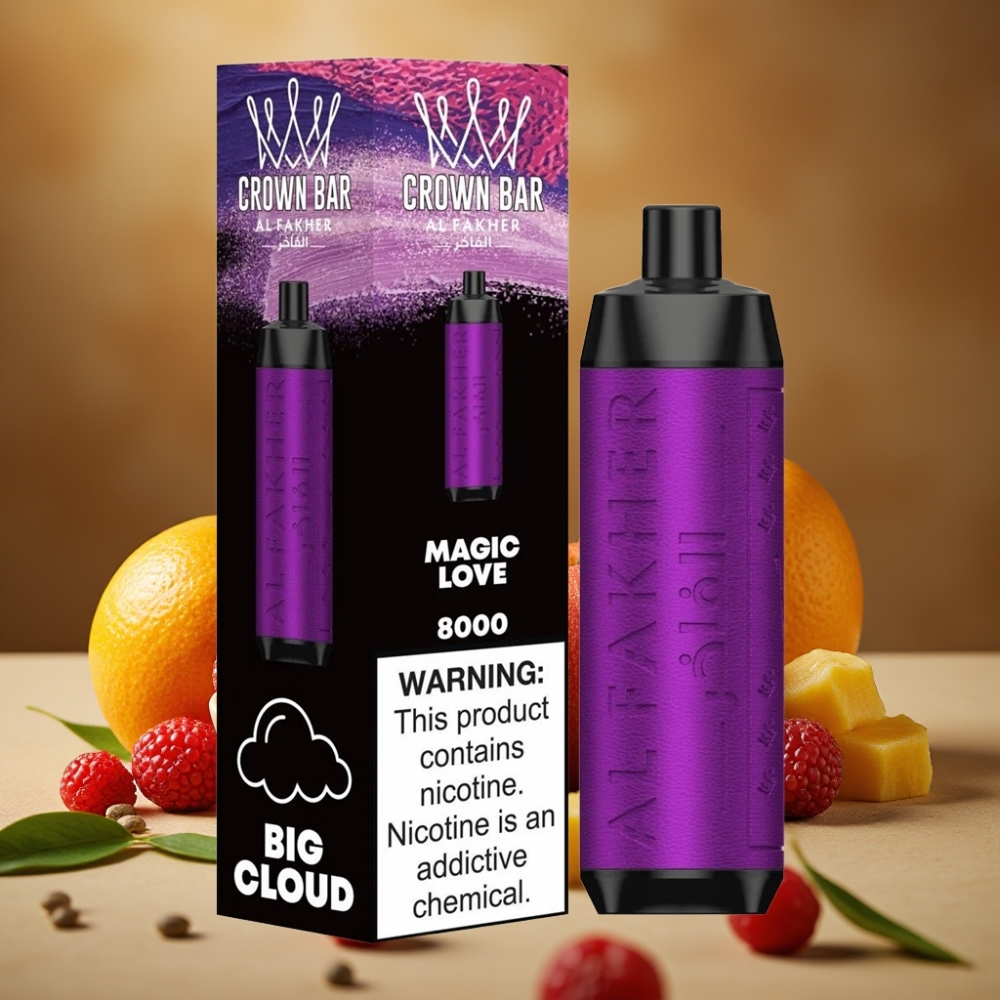 Al Fakher Crown Bar 8000 Crystal Vaporizador Descartável com 18ml e 8000 Tragadas