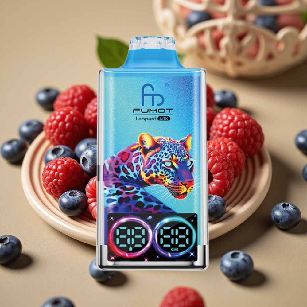 Fumot Leopard 40K Puffs Disposable Vape 5% Nicotine 700mAh Dual Mesh Mirtilo Framboesa