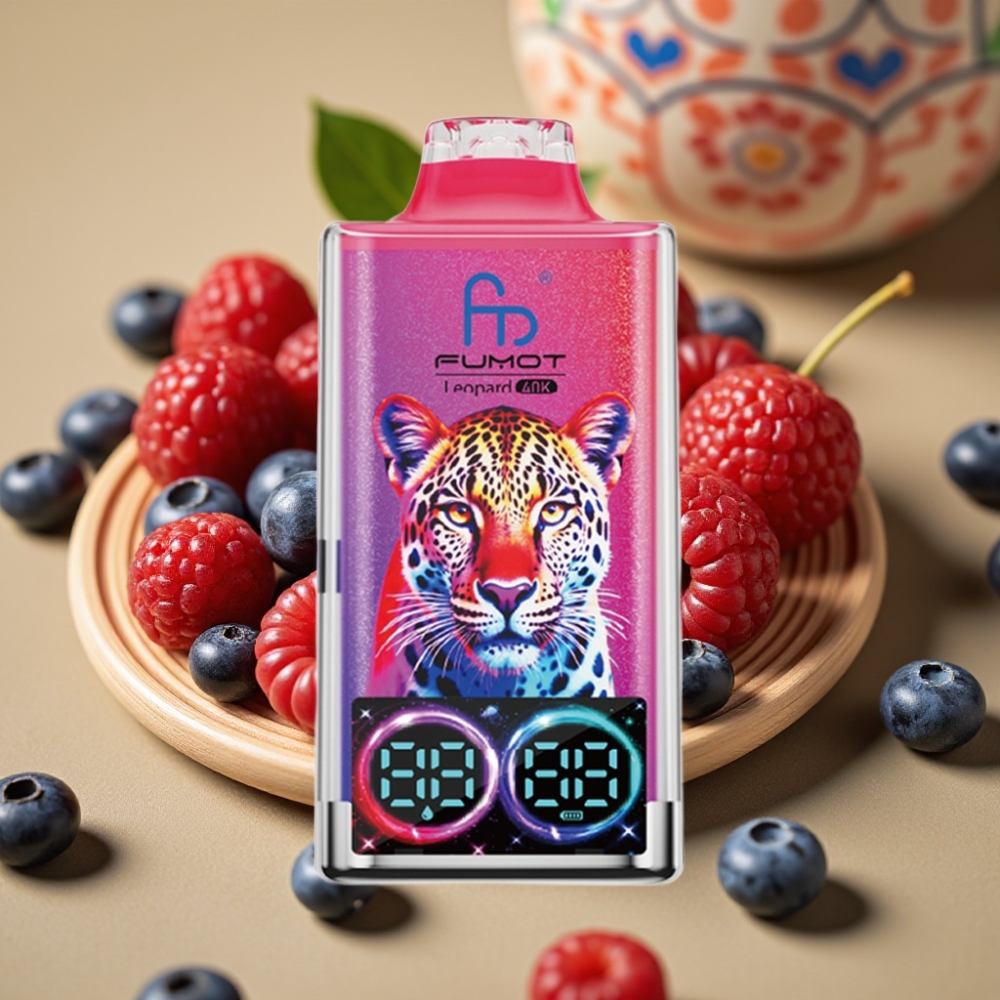 Fumot Leopard 40K Puffs Disposable Vape - Mirtilo Cereja Cranberry - 700mAh Dual Mesh Tipo-C