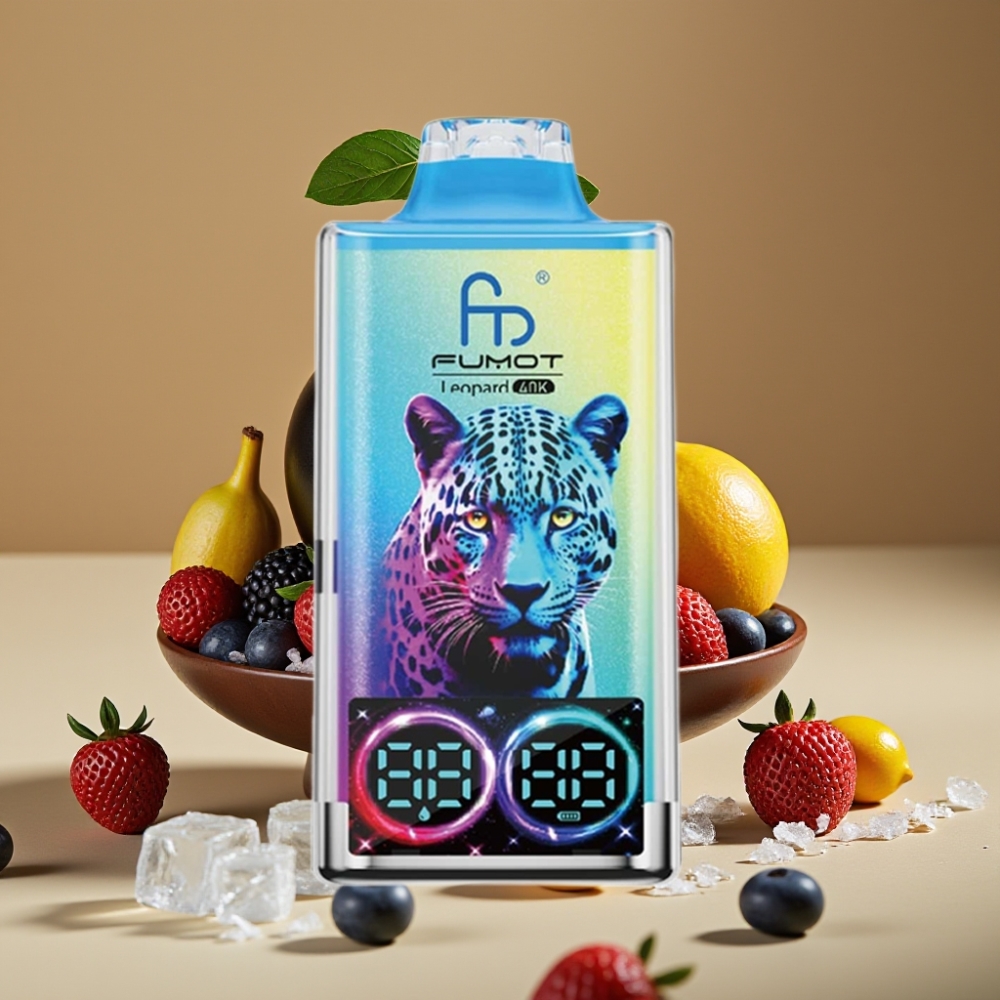 Fumot Leopard 40K Puffs Vape Descartável Dragão Negro Gelo – 700mAh, Dual Mesh, Tipo-C, 0-5% Nicotina