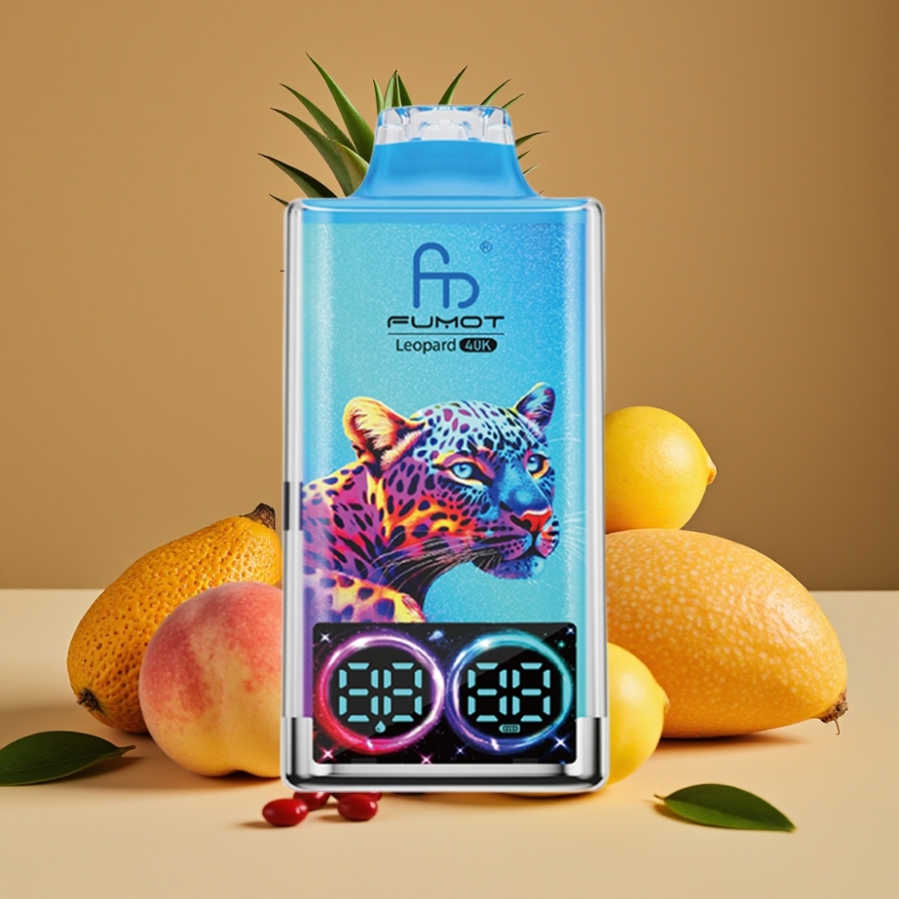 Fumot Leopard 40K Puffs Vape Descartável Pêssego Manga Abacaxi – 700mAh, Dual Mesh, Tipo-C