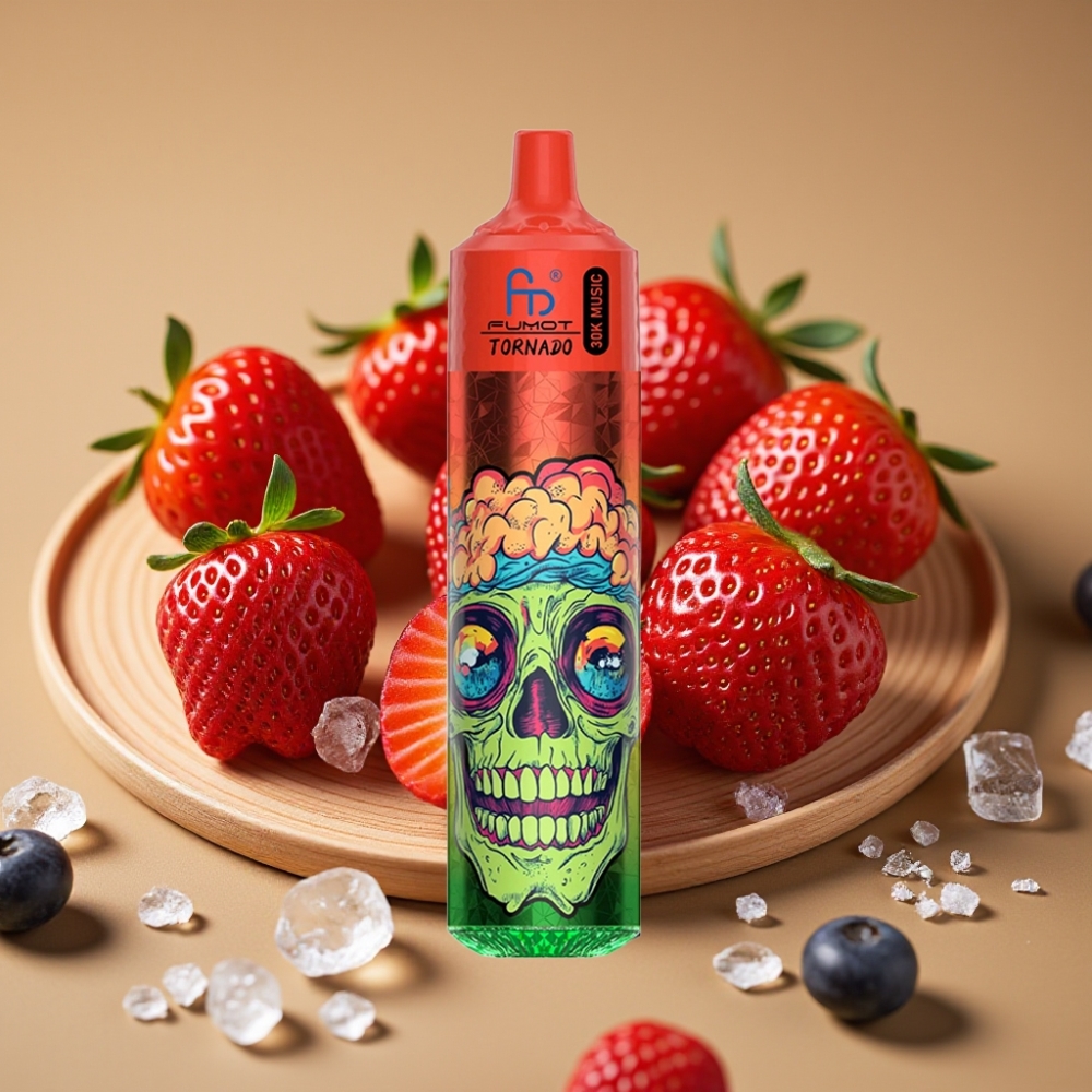 Fumot RandM Tornado 30000 Puffs 30mL 5% Ice Morango Fruta Silvestre