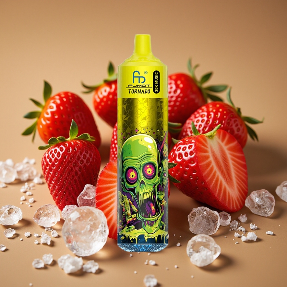 Fumot RandM Tornado 30000 Puffs 30mL 5% Morango Gelo Disposable Vape