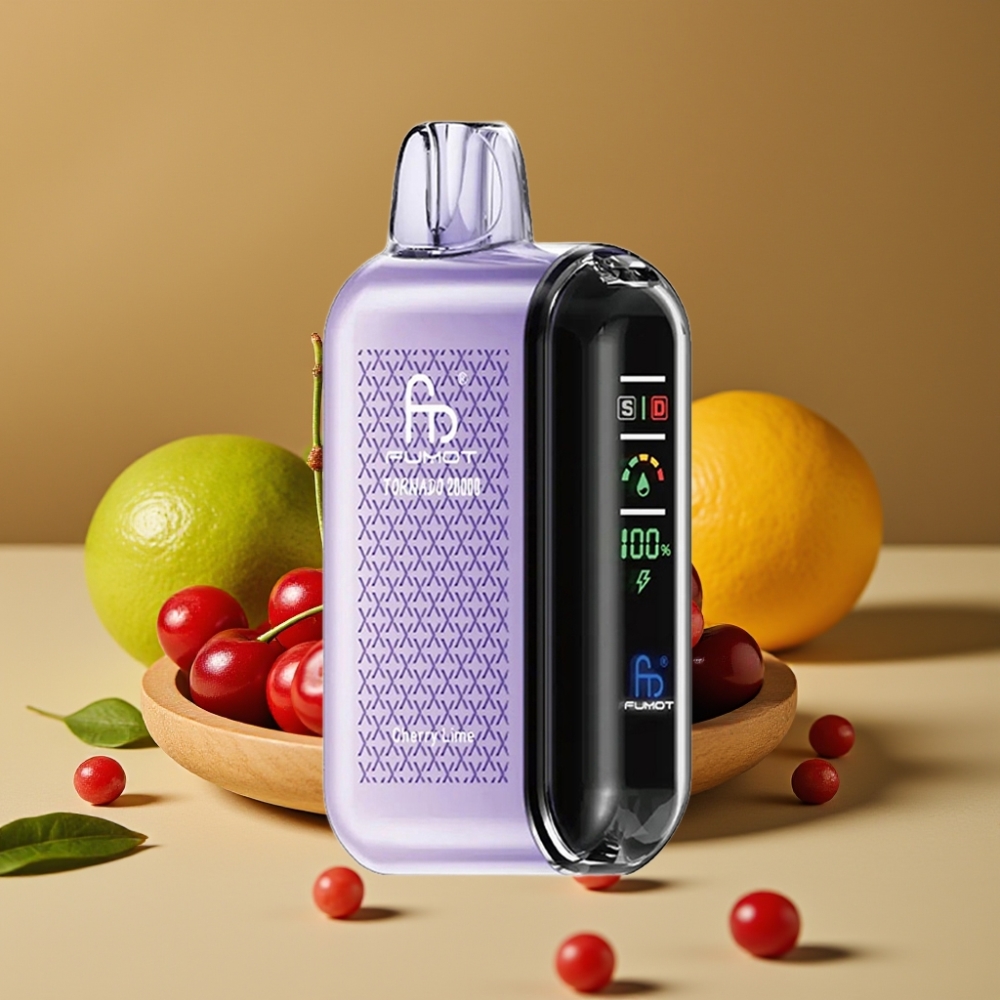 Fumot Tornado 20000 Puffs Dual Mesh 20ml Bateria 850mAh Cereja Lima