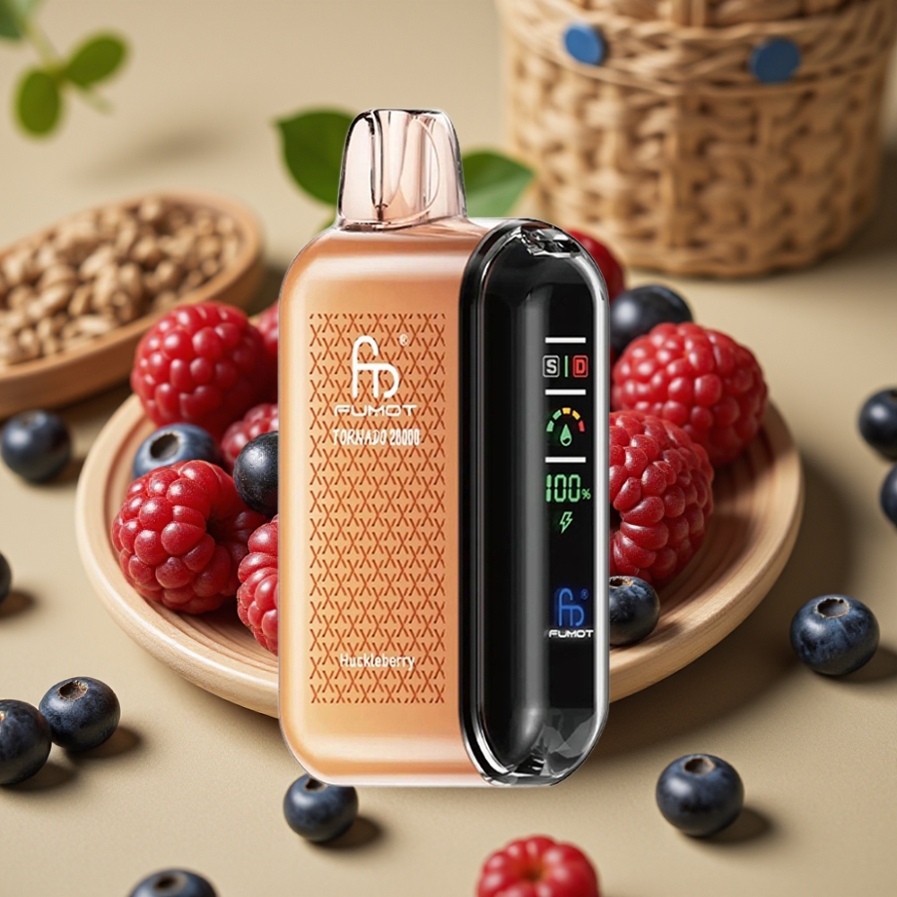 Fumot Tornado 20000 Puffs Vape Descartável Mirtilo com Bateria 850mAh e Display Inteligente