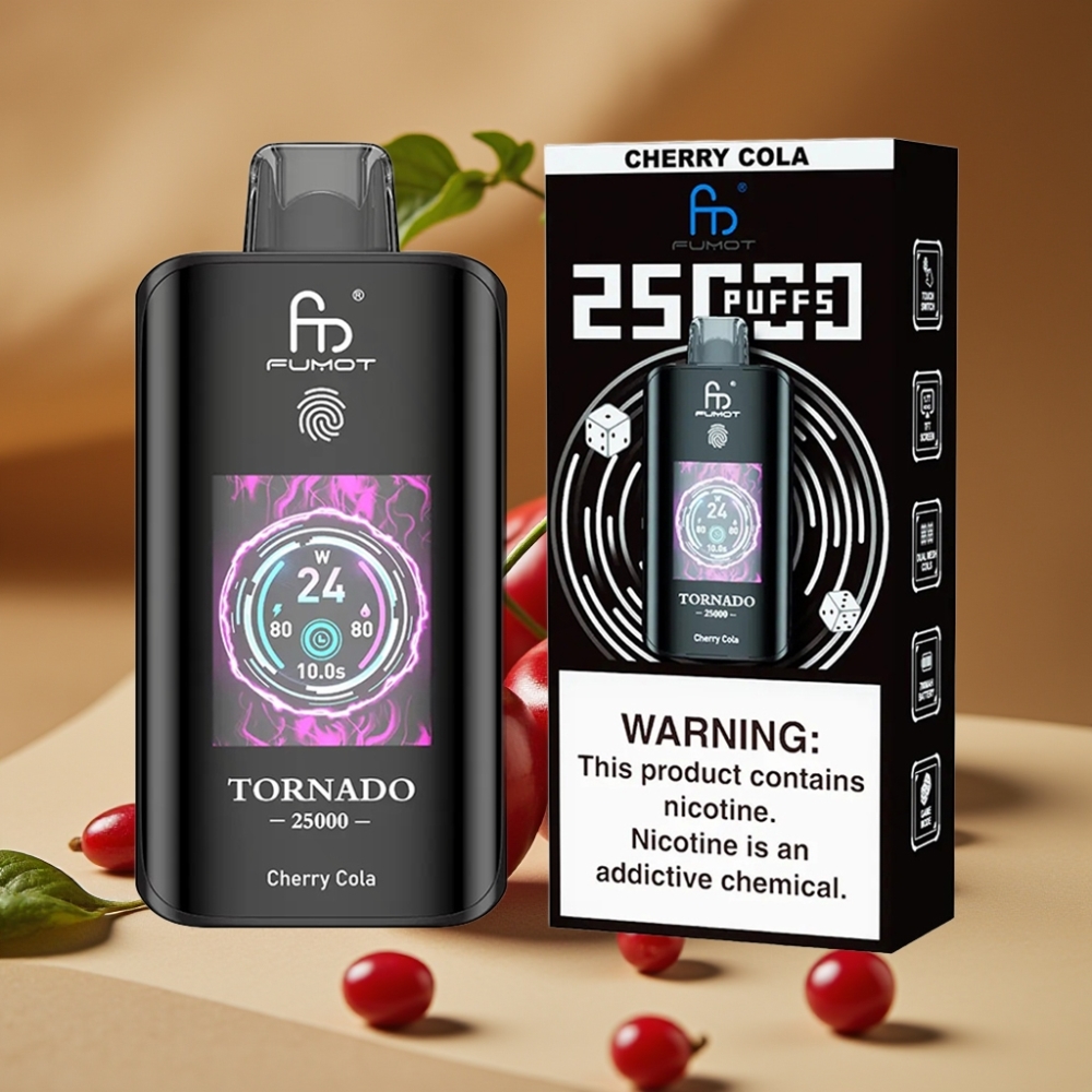 Fumot Tornado 25000 Puffs HD Tela 700mAh Bateria Recarregável 20ml Cherry Cola