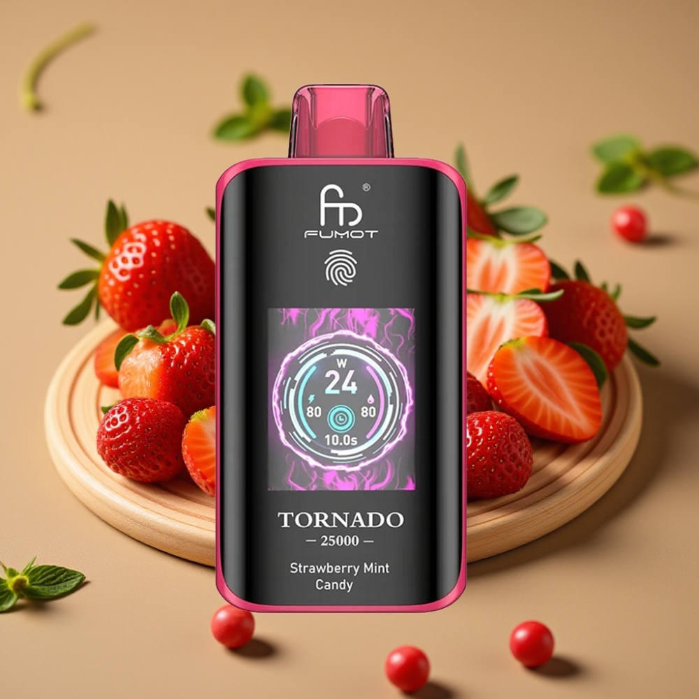 Fumot Tornado 25000 Puffs Tela HD 20ml Morango Hortelã Doce