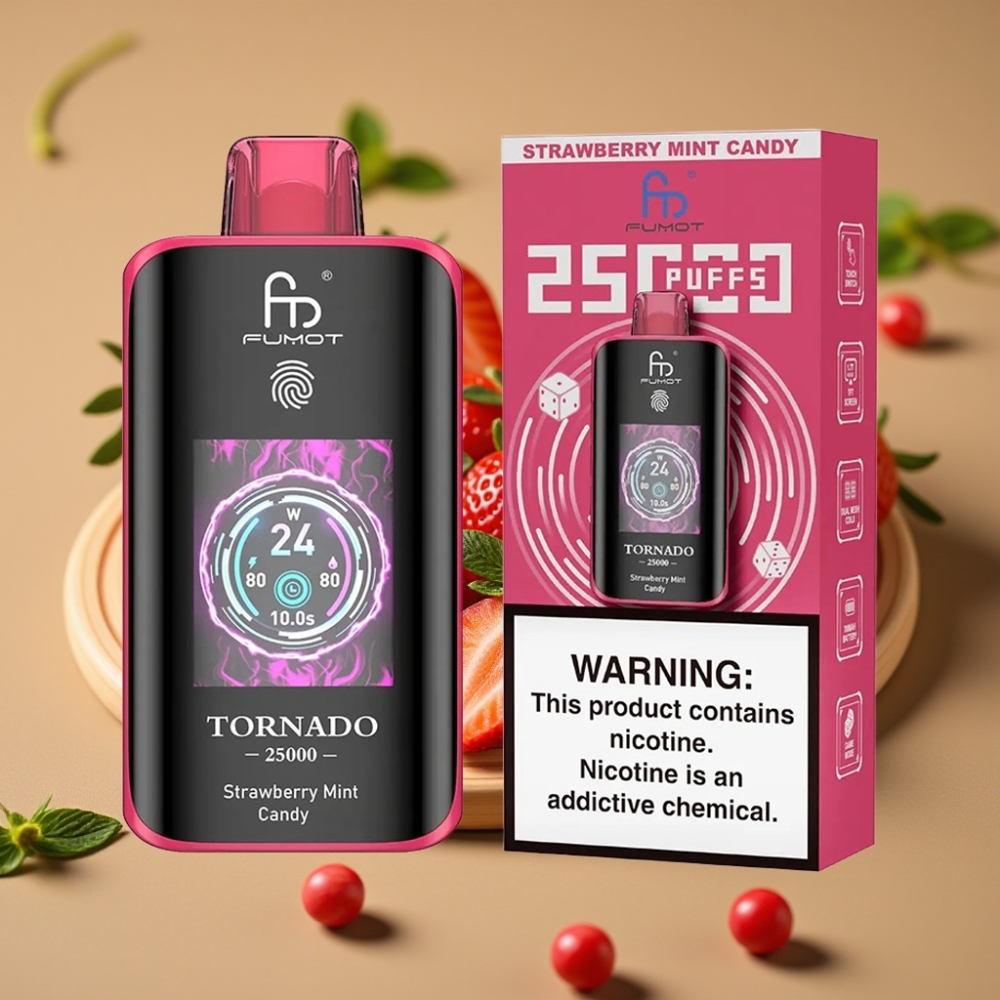 Fumot Tornado 25000 Puffs Tela HD 20ml Morango Hortelã Doce