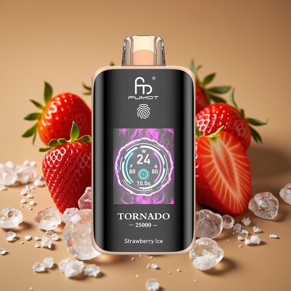 Fumot Tornado 25000 Puffs Tela HD Bateria 700mAh Morango Gelado