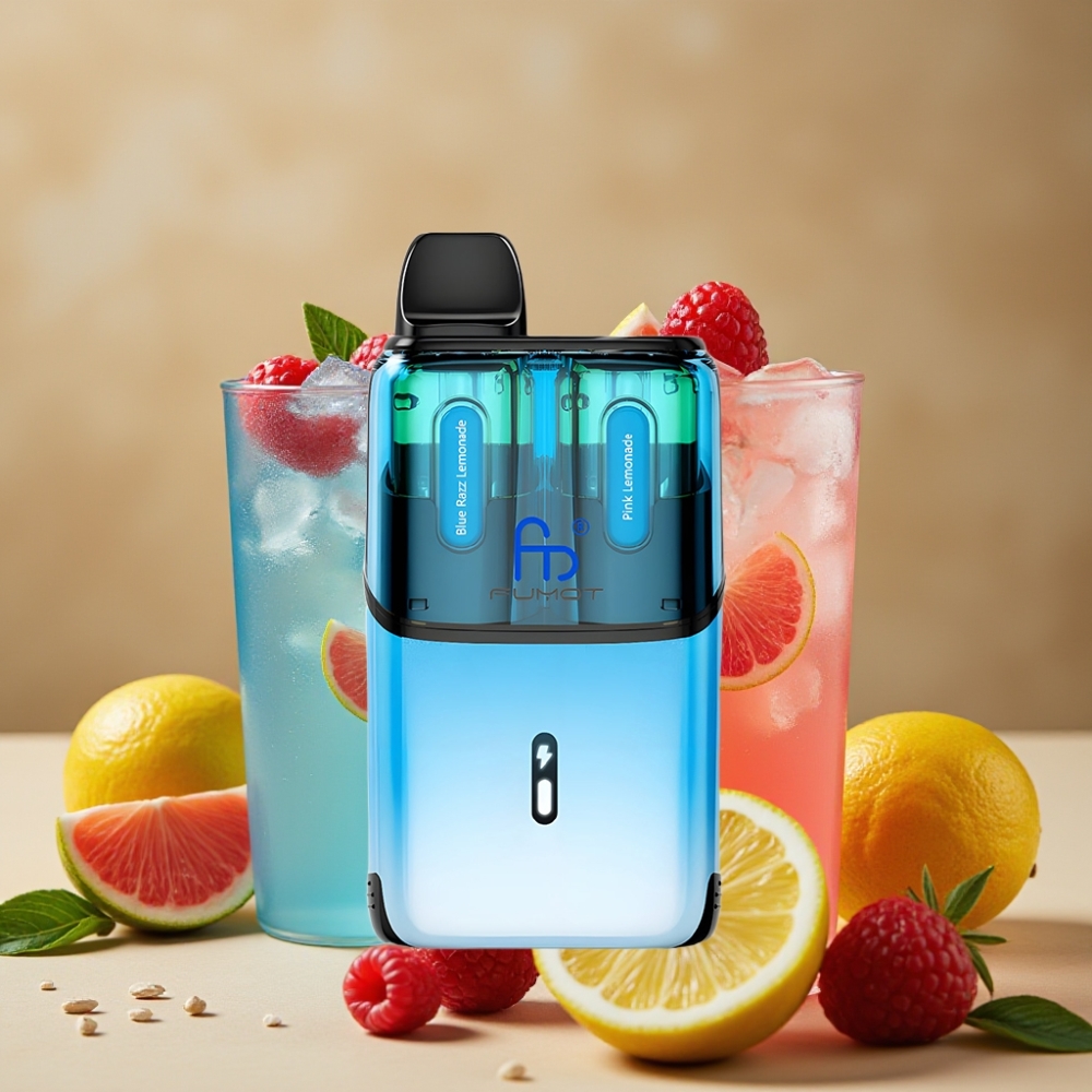 Fumot Ultra T32000 Descartável - 32000 Tragos, 24ml, Carregamento Tipo-C, Sabor Limonada Framboesa Azul - Limonada Rosa