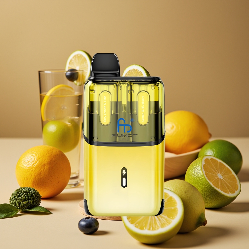Fumot Ultra T32000 Disposable Vape - Limão & Lima Fizzy / Mirtilo, 32000 Tragos, 24ml, Carga Tipo-C