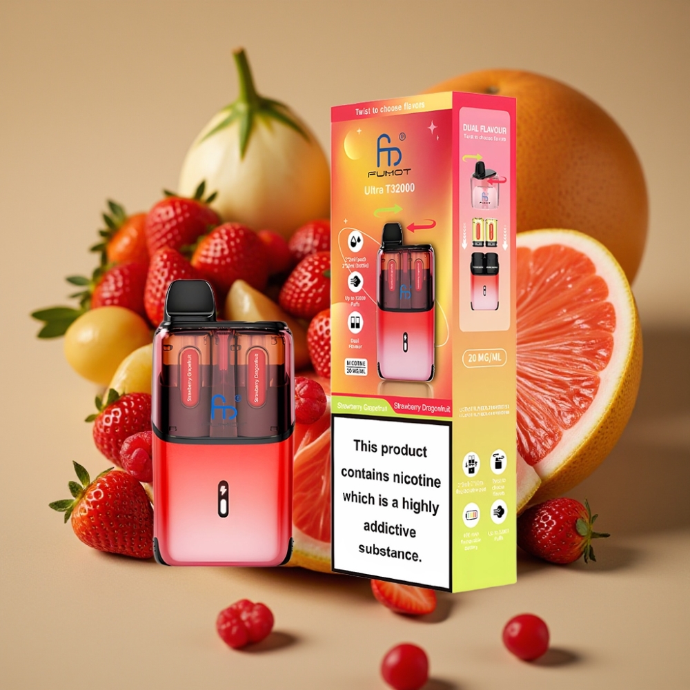 Fumot Ultra T32000 Disposable Vape - Morango Toranja e Morango Pitaya, 24ml, 800mAh, Tipo-C