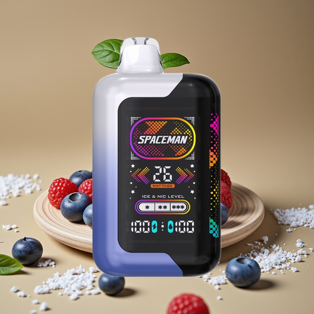 Spaceman SP40000 Zero Nic Disposable 20ml 0% Nicotina Tela Inteligente 2.28" 1000mAh Recarregável