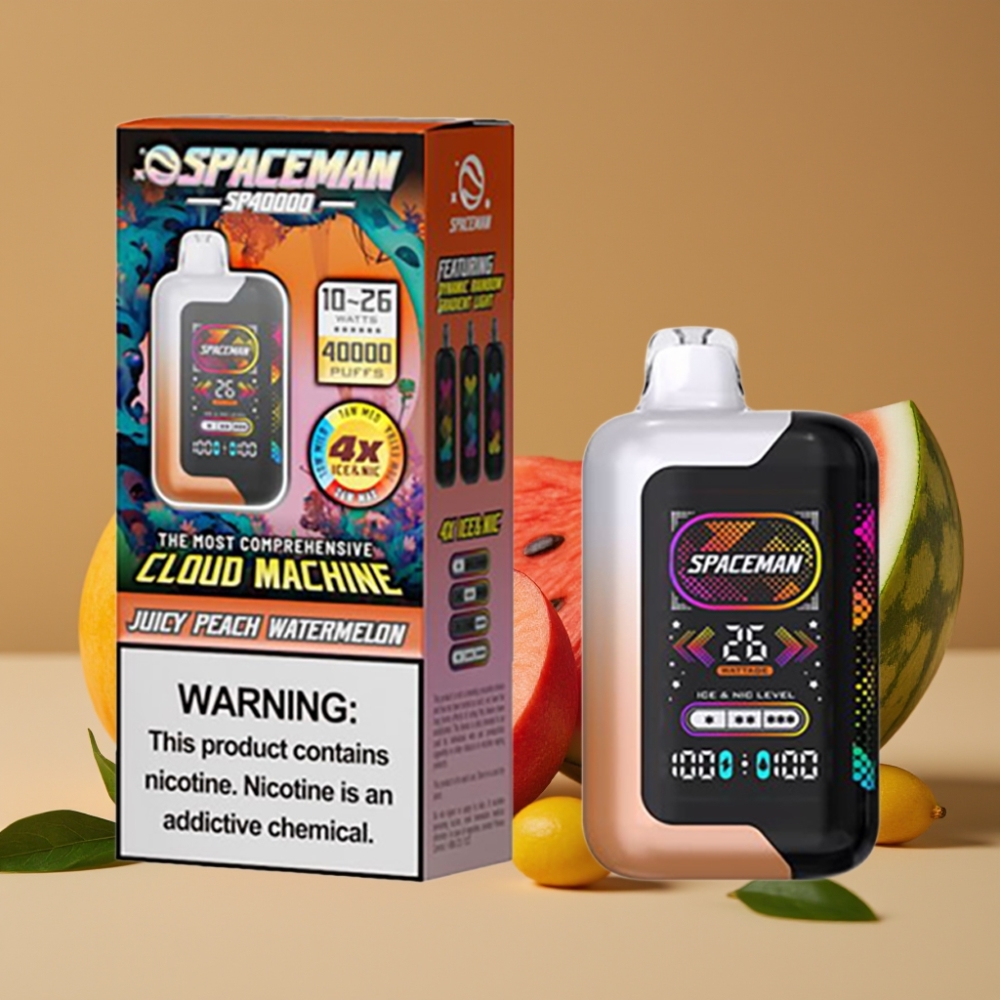 Spaceman SP40000 Zero Nic Disposable 20ml 0% Nicotina Tela Inteligente 2.28\" 1000mAh