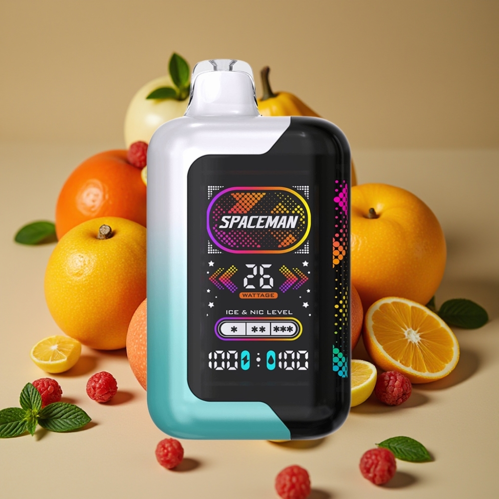 Spaceman SP40000 Zero Nic Menta Fresca com Tela Inteligente, Luz Dinâmica e 20ml