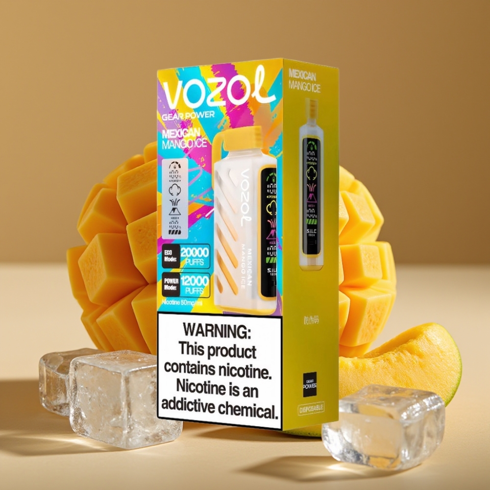 VOZOL Gear Power 20000 Puffs Dispositivo Vape Manga Mexicana Gelada com Tela Completa e Dual Mesh Coil